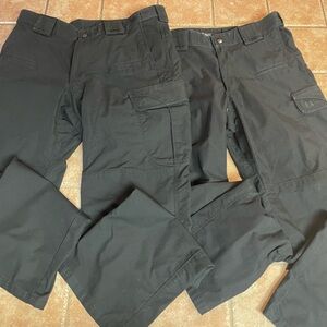 2 pairs of 5.11 Apex black pants, gently used. Men’s 32 x 32